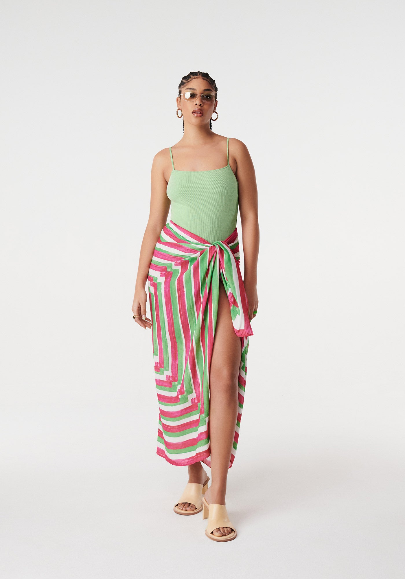 SARONG OTTO PINK + GREEN